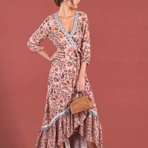 Anthropologie Farm Rio Clara floral maxi Dress